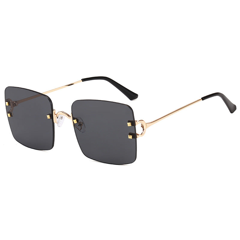 Dame kvadratisk solbrille med elegant metallramme og robuste glass Skanto