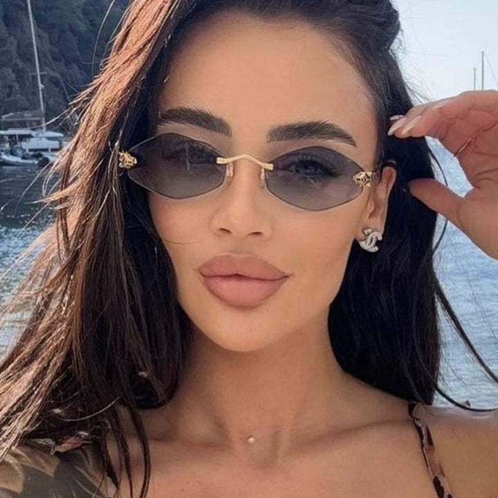 Women's geometric sunglasses with double metal frame and protective lenses Skanto