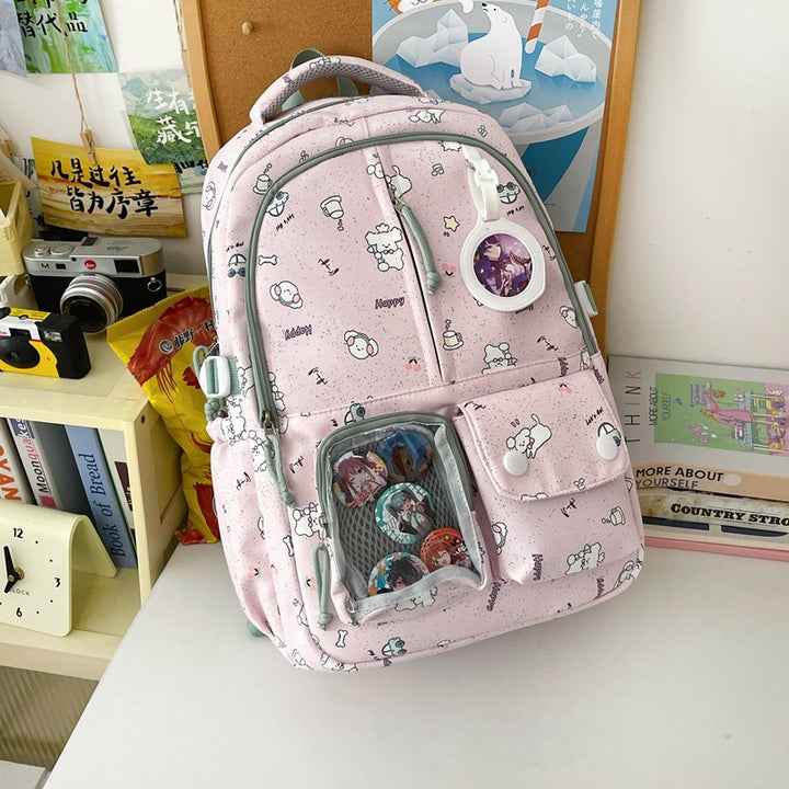 Søt grafisk design skole ryggsekk