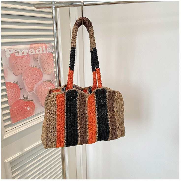Flettet handlenett med moderne stripe mønster Skanto