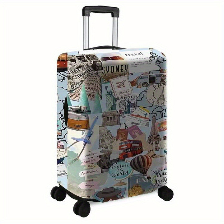 Dame Hardshell reise koffert med kreativt reise motiv Skanto