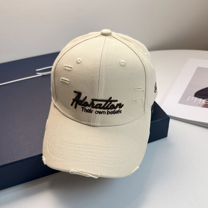 Dame Dame Slittet Brodert Baseball Cap Skanto