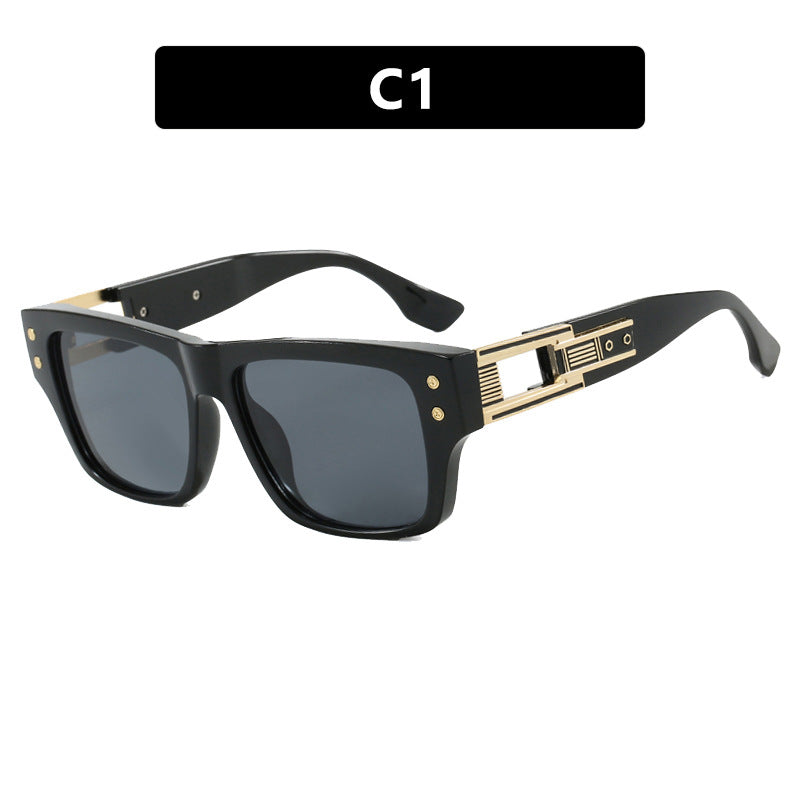 Dame moterik kvadratisk solbrille med elegant gyllen dekorasjon Skanto