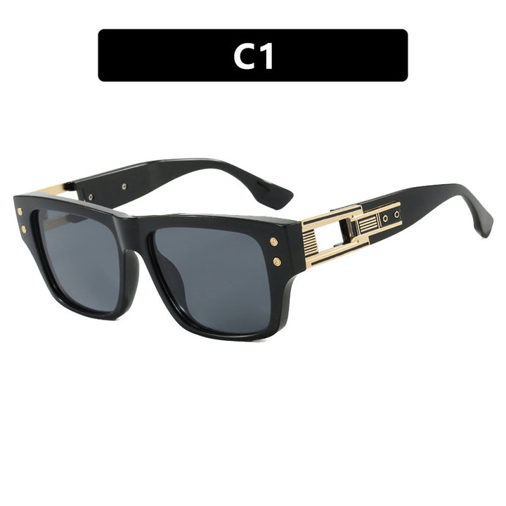 Dame moterik kvadratisk solbrille med elegant gyllen dekorasjon Skanto