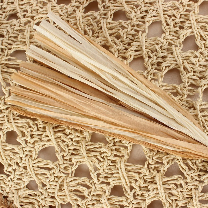 Handbag Made of Hand-Woven Natural Material with Appealing Fringe Detail Skanto
