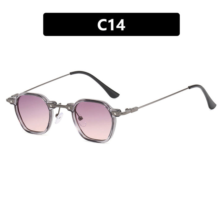 Women's stylish sunglasses with unique hexagonal shape and robust frame Skanto
