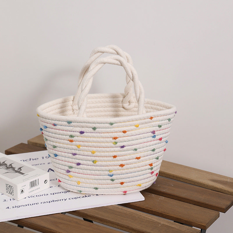 Decorative Cotton Basket Bag Skanto