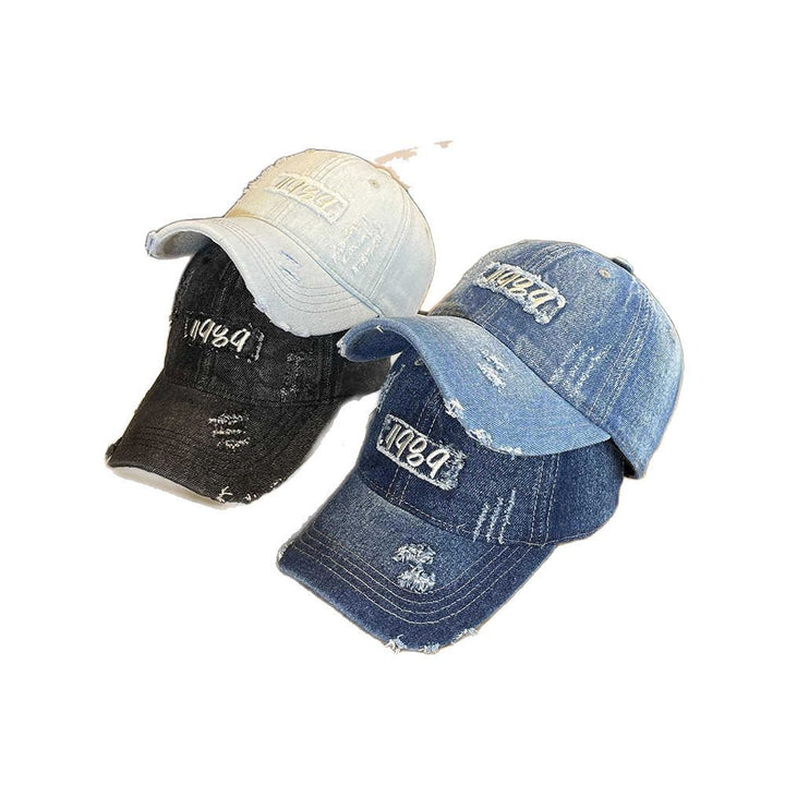 Kvinnens Slitte Denim Caps Skanto