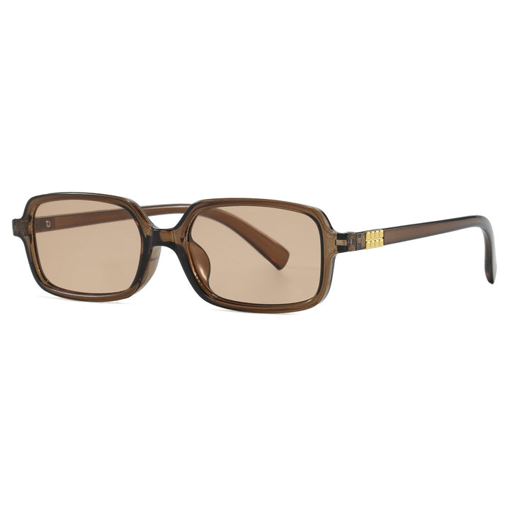 Women's fashionable square glasses with elegant plastic frame and golden accents Skanto