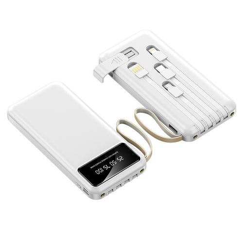 Bærbar Powerbank med integrert multifunksjonsladekabel og digitalt display Skanto