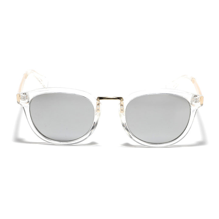 Dame trendy solbriller med fargerike, speilende linser og elegant ramme Skanto