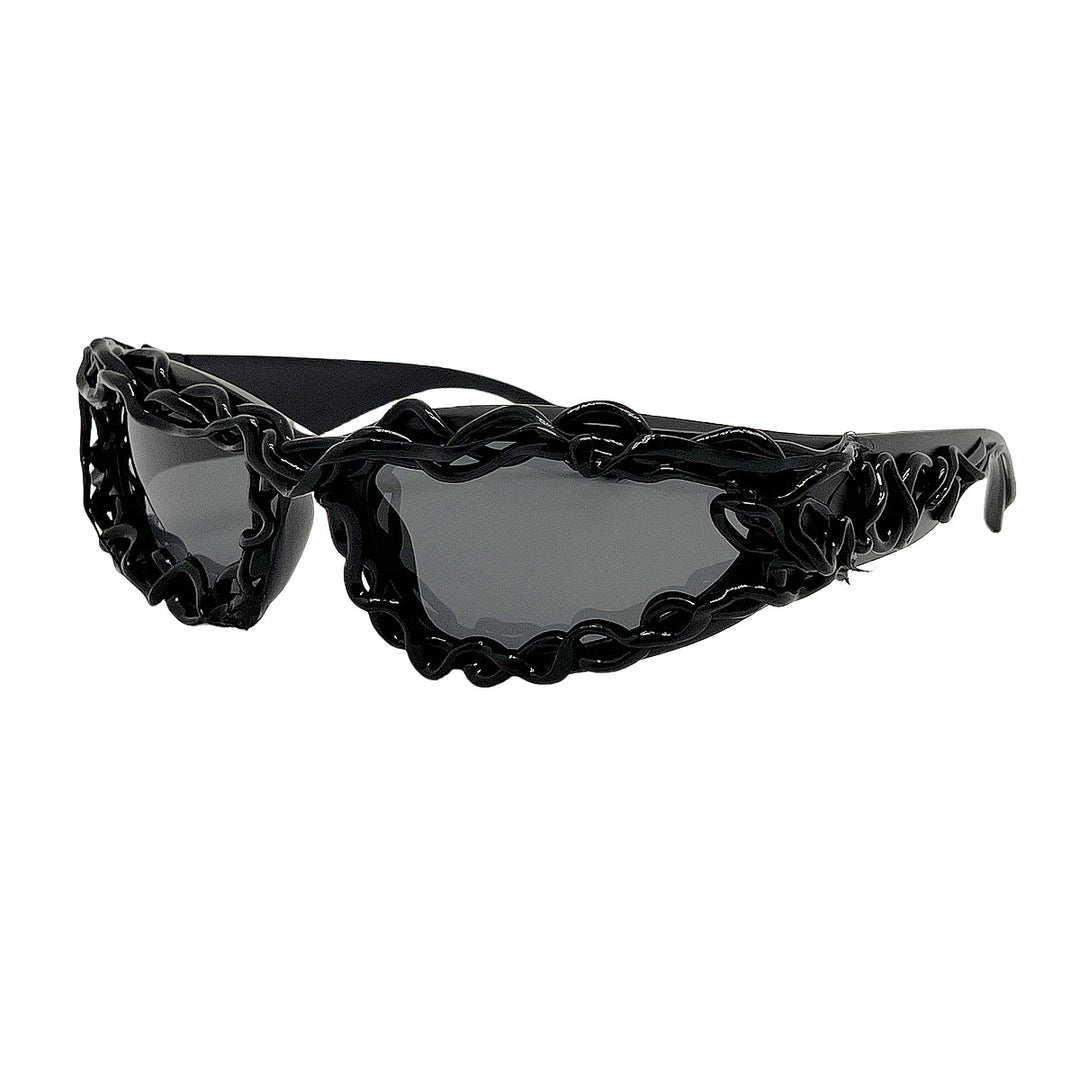 Damer ekstravagante design-solbrille med kreativ strukturert ramme Skanto
