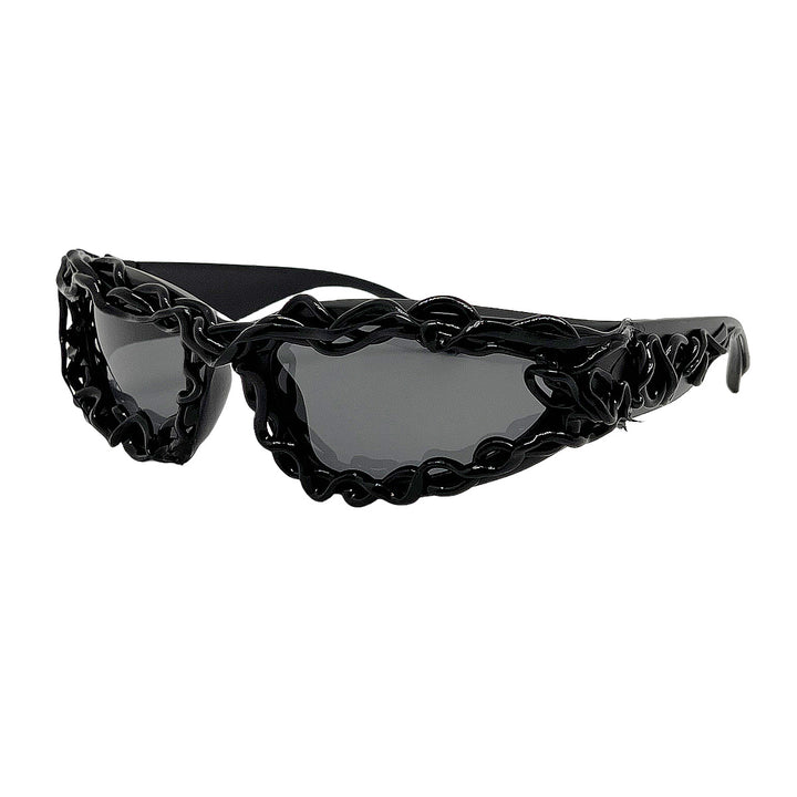 Damer ekstravagante design-solbrille med kreativ strukturert ramme Skanto
