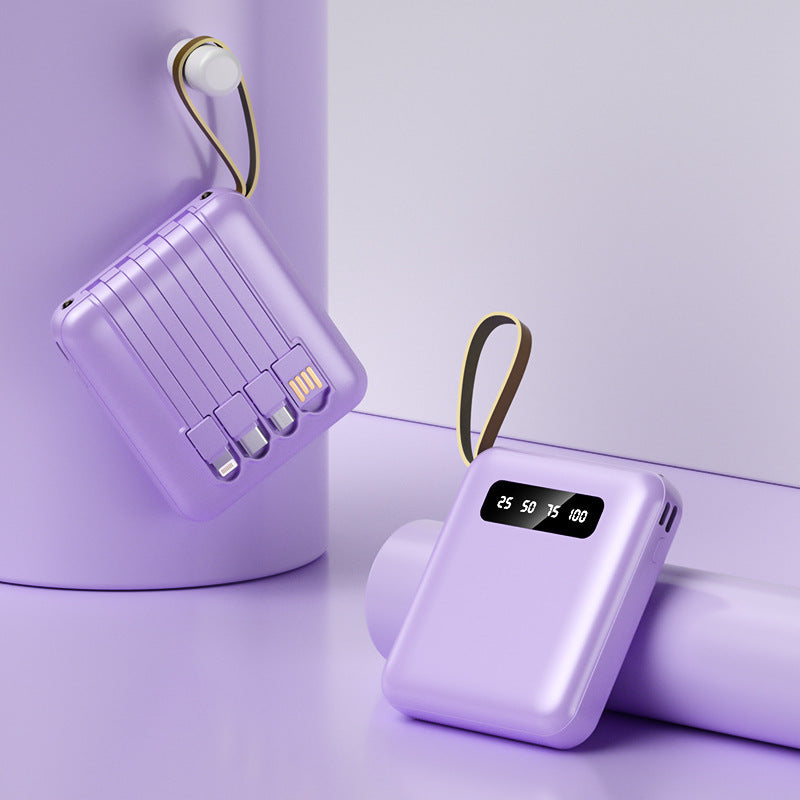Multifunksjonell powerbank med integrert kabelsystem Skanto