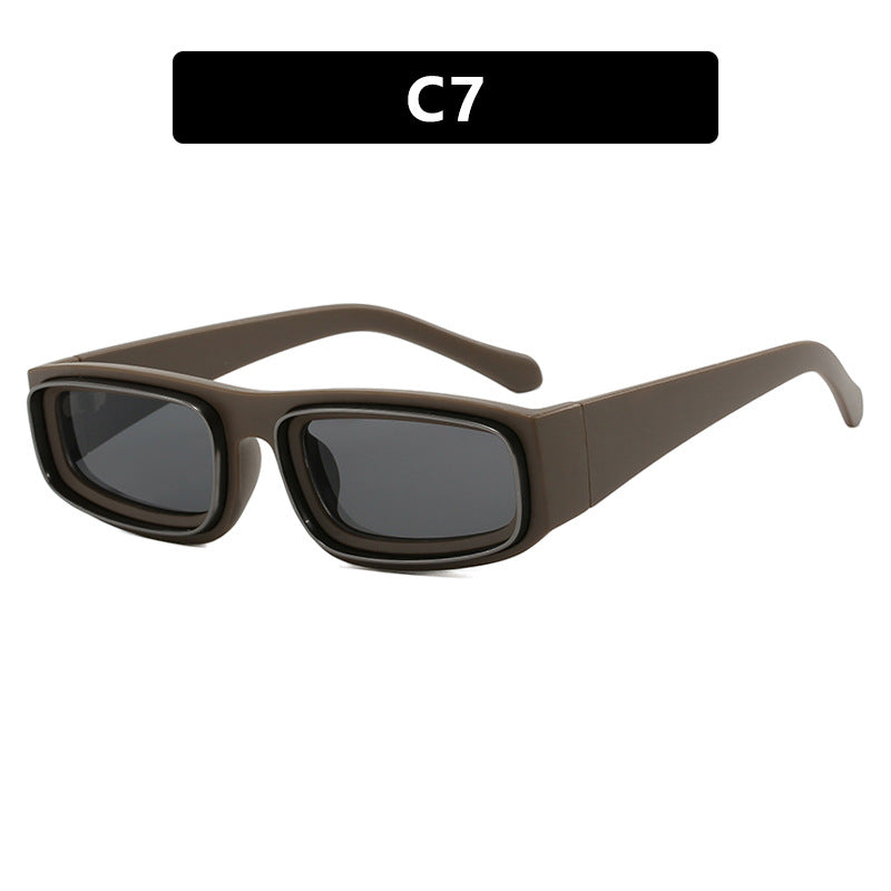 Women's trendy rectangular sunglasses with elegant color play Skanto