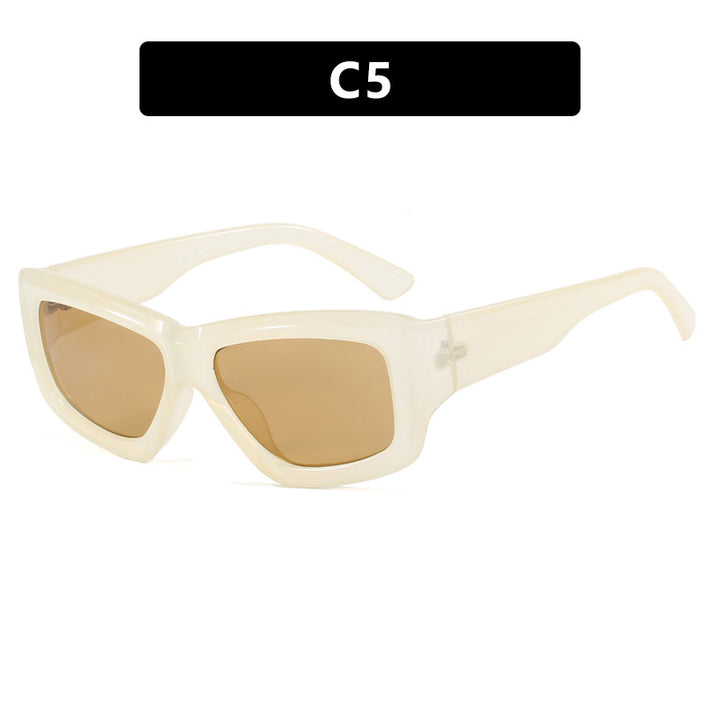 Women's trendy square sunglasses with transparent frame and comfortable lenses Skanto