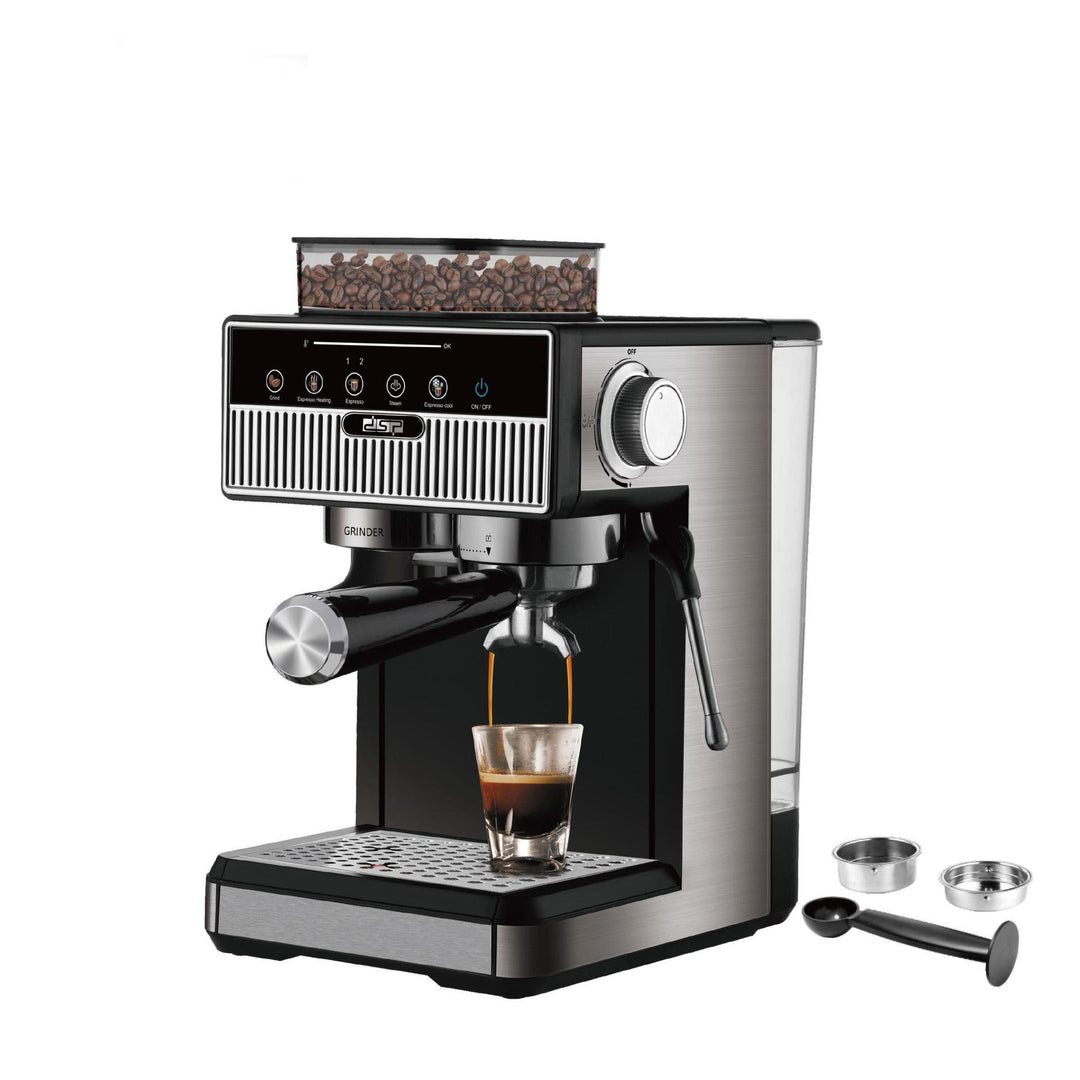 Espressomaskin med integrert kvernsystem og presise temperaturoppsetninger Skanto