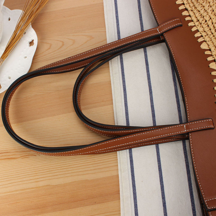 Handbag with fine weave and high-quality leather accents Skanto