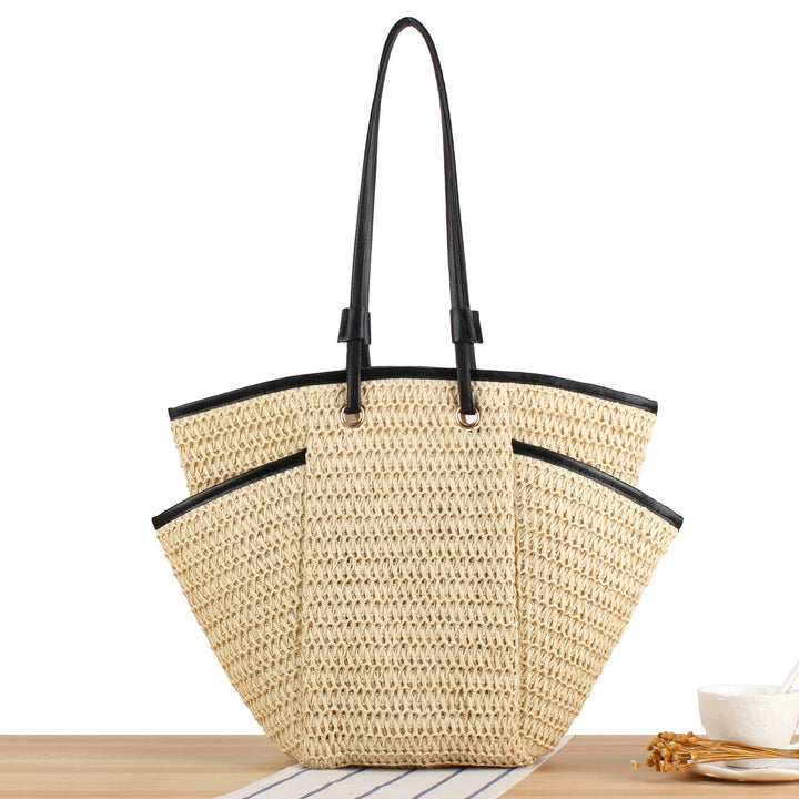 Tote bag with thoughtful compartment design and durable leather handles Skanto