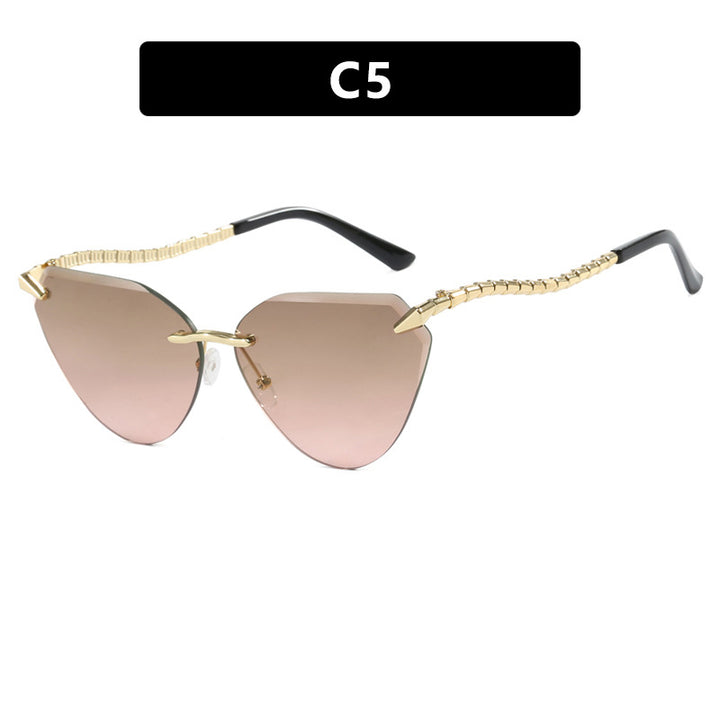 Women's Cat-Eye Sunglasses with Unique Gold Frame Design and Protective Lenses Skanto