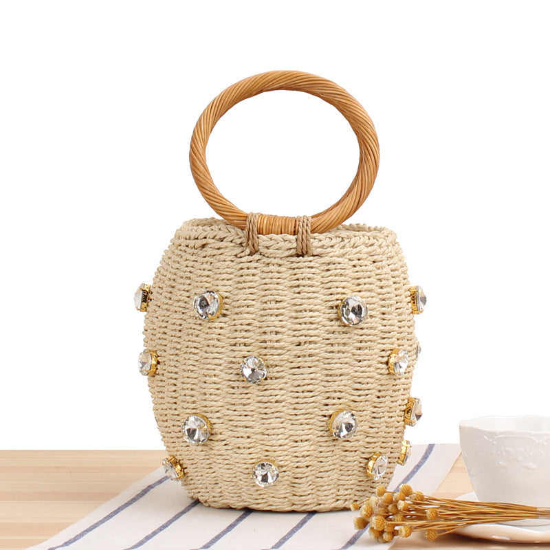 Modern basket bag with sparkling details Skanto