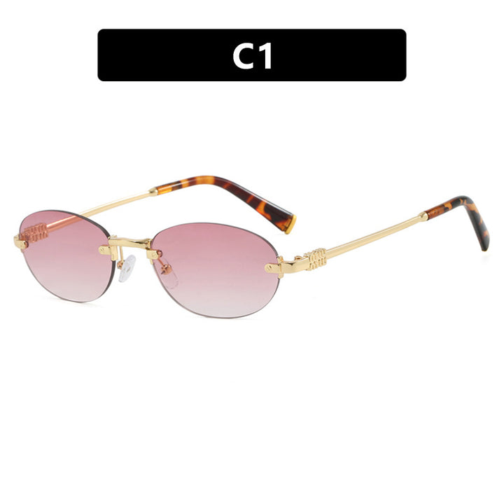 Women's Fashionable Sunglasses with Oval Frame and Elegant Accents Skanto