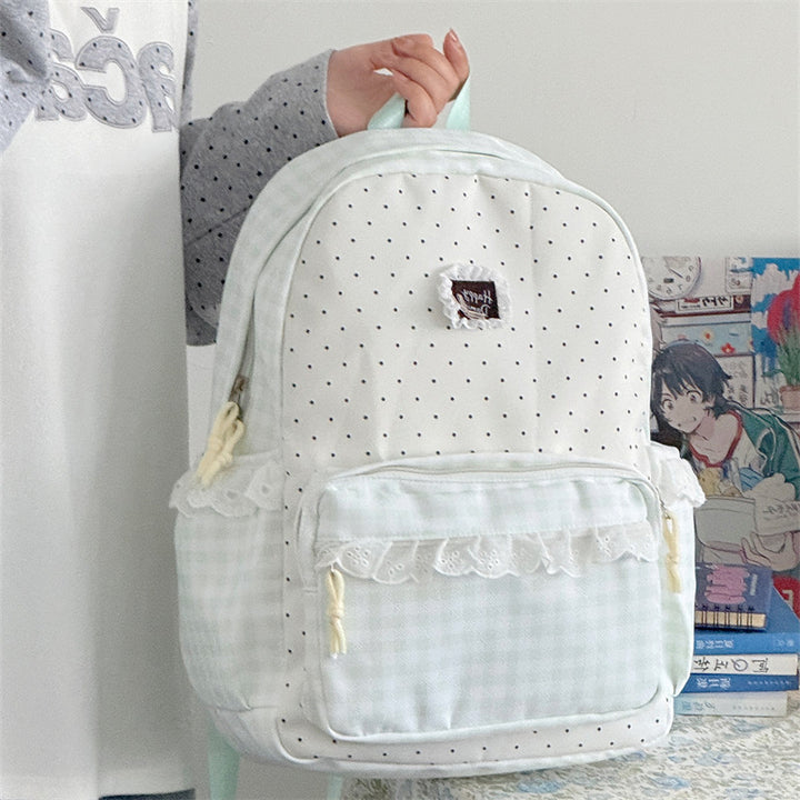 Sjarmerende Gingham-mønstret skoleveske
