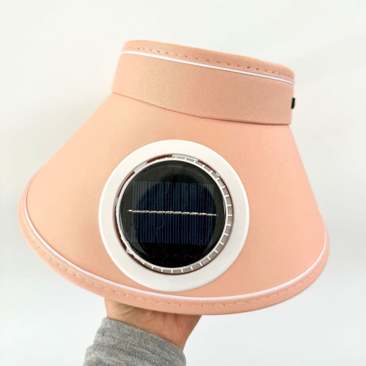 Lett sammenleggbar solskjerm med integrert solarmodul og stille vifte Skanto