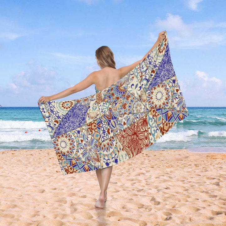 Strandpledd i eksklusiv mosaikkdesign Skanto