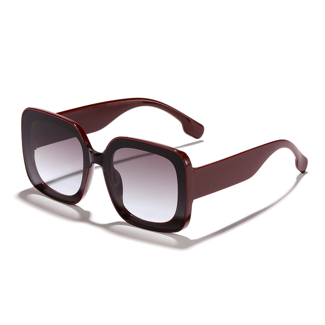 Dame firkantet solbrille med innovativt transparent rammedesign Skanto