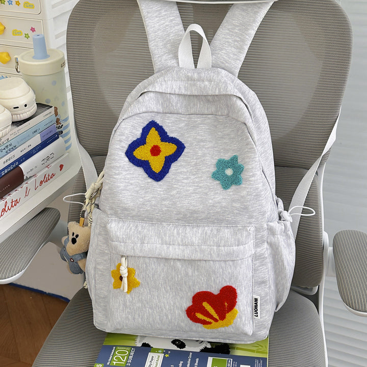 Blomsterbrodert Skole Ryggsekk