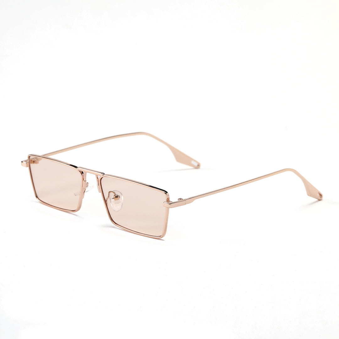 Dame elegant firkantet solbrille med smal metallramme og UV-beskyttelse Skanto