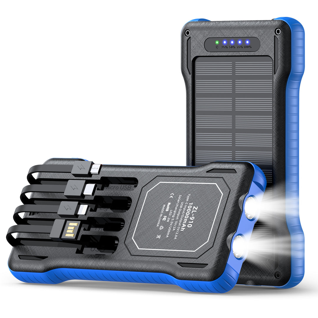 Solar Powerbank med Integret LED-Lys Skanto