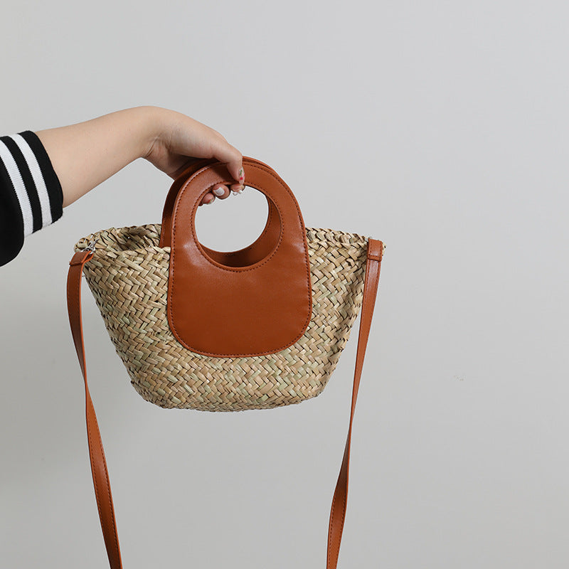 Modern handbag with combined leather handle Skanto