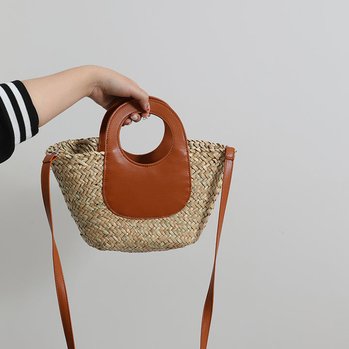 Modern handbag with combined leather handle Skanto