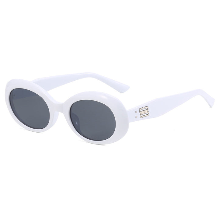 Dame retro-inspirert solbrille med bred ramme Skanto