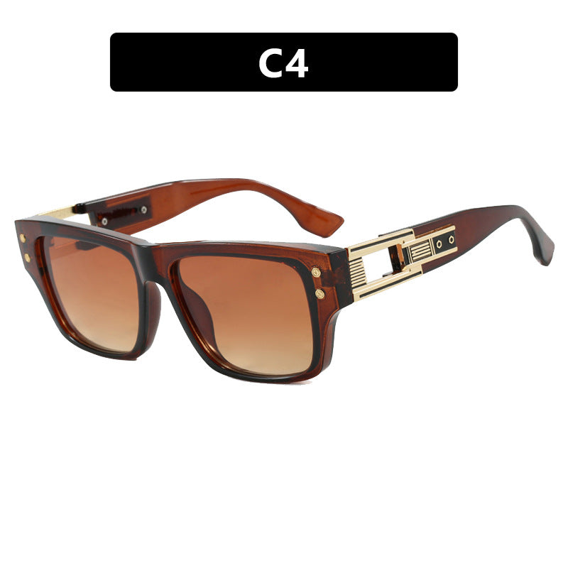 Dame moterik kvadratisk solbrille med elegant gyllen dekorasjon Skanto
