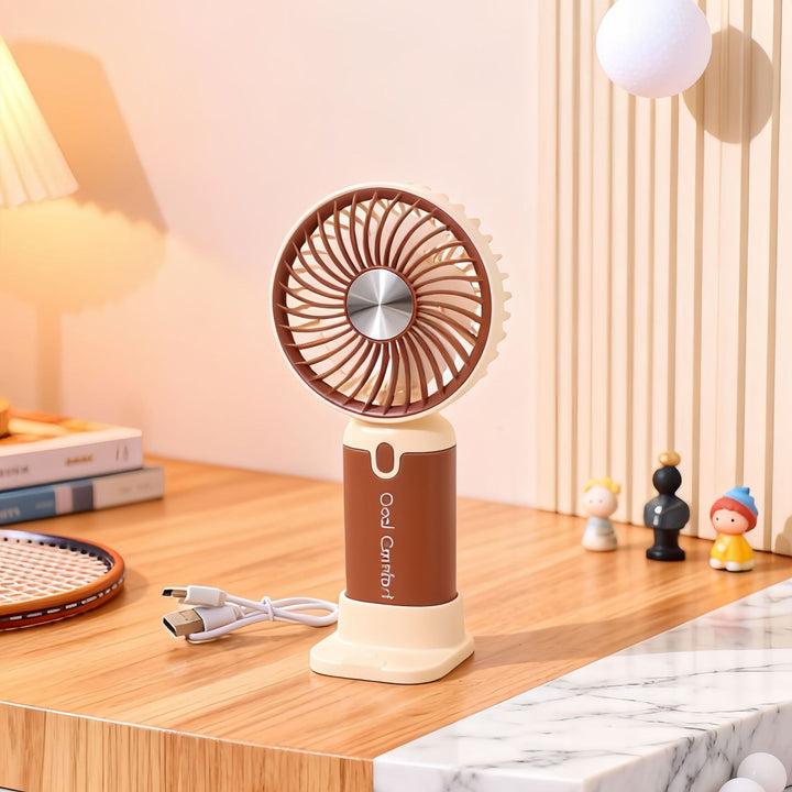 Dame bærbar vifte med trådløs funksjon og ergonomisk design Skanto