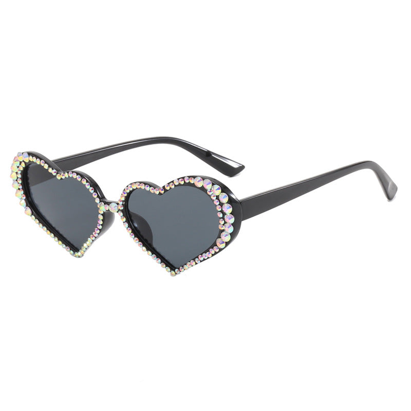 Women's heart-shaped sunglasses with rhinestone-embellished frame Skanto