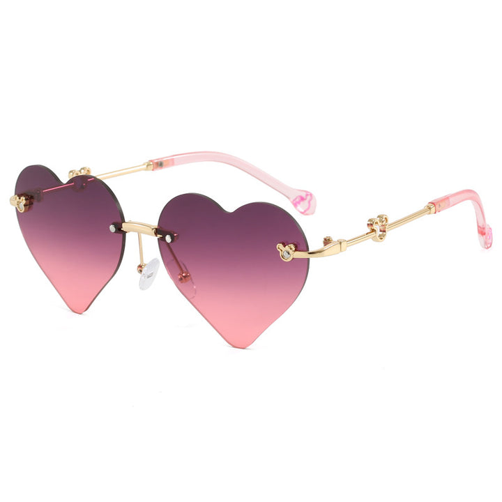 Dame hjerteformet solbrille med speilende linser Skanto