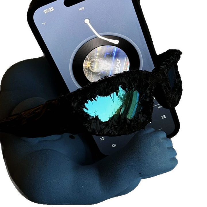 Damer futuristisk solbrille med strukturert ramme Skanto