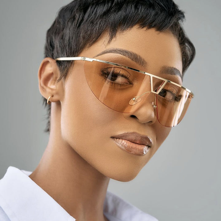 Women's futuristic sunglasses with protective metal frame Skanto