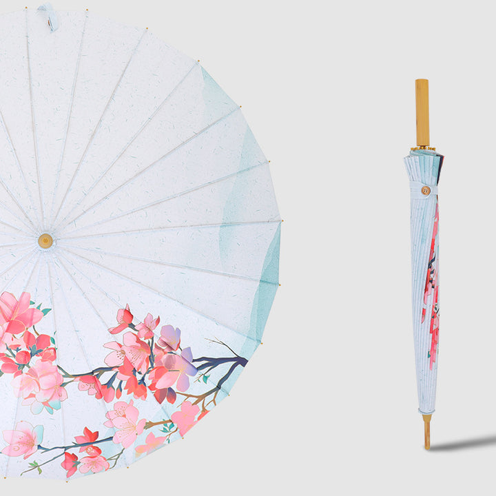 Kvinnens sammenleggbare solskjermparaply med kunstnerisk design Skanto