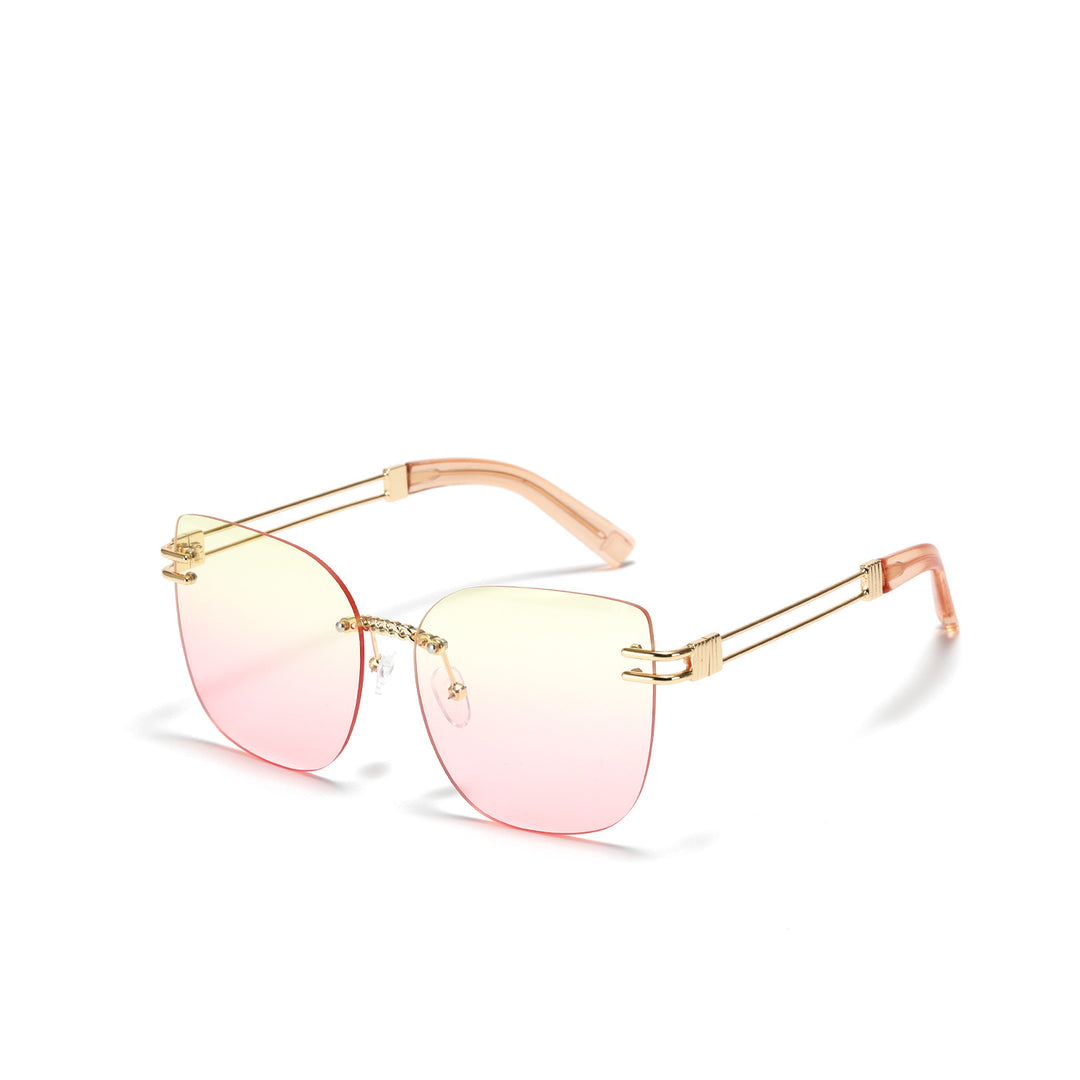 Dame Oversized solbriller med stilig gradient og unikt ramme Skanto