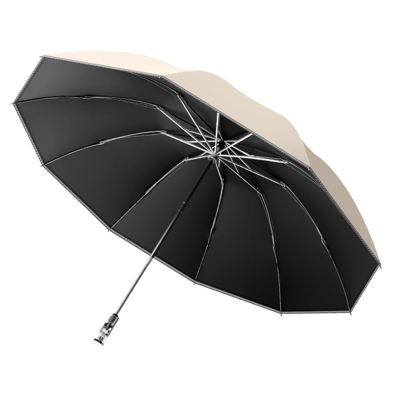 Dame automatisk UV-beskyttelse foldbar paraply med kompakt design og ergonomisk grep Skanto