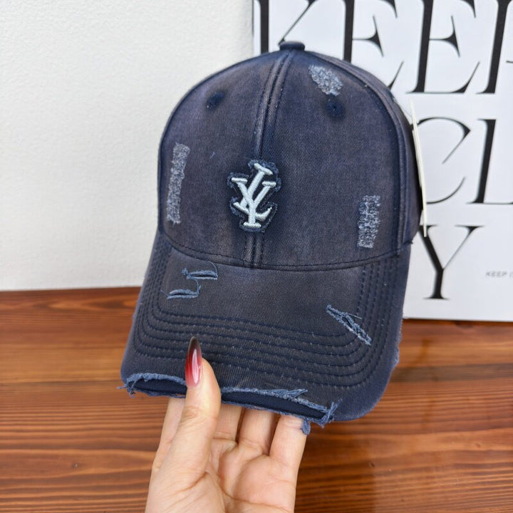 Herres Slitt Denim Justerbar Baseball Cap Skanto