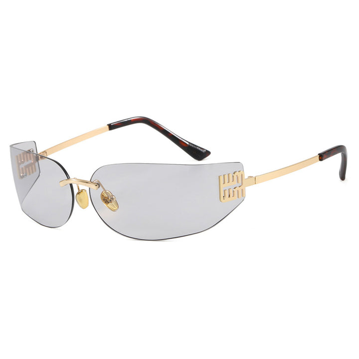 Women's futuristic designer sunglasses with unusual frame and UV protection Skanto