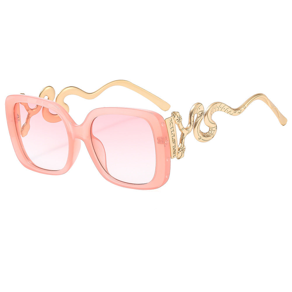 Dame ekstravagant designer solbrille med luksuriøs slangeramme Skanto