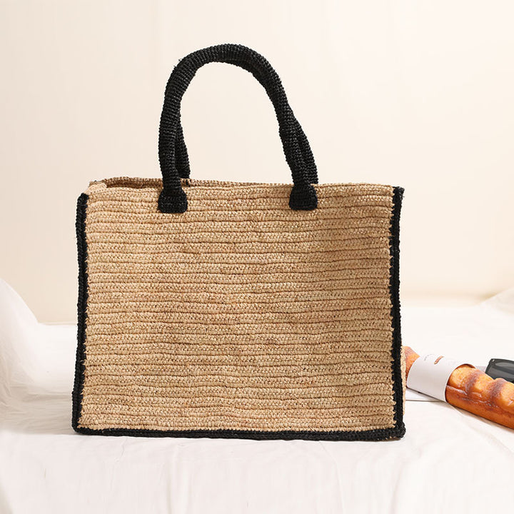 Handmade basket bag with reinforced handles Skanto