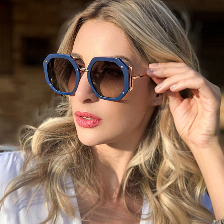 Women's stylish octagonal sunglasses with UV protection and elegant frame Skanto